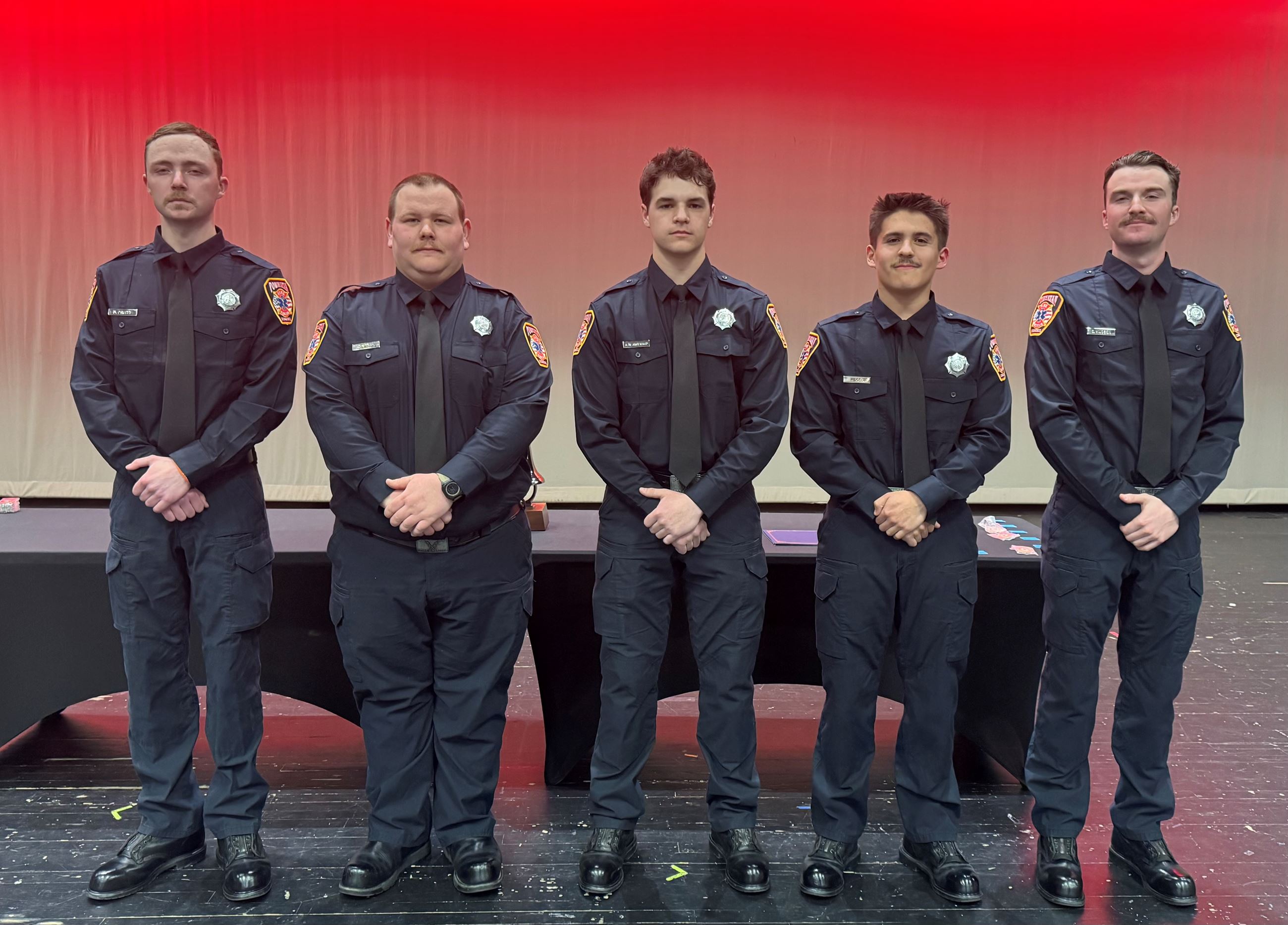 Class of 2026 Firefighter Recruits with Chiefs, Administration and Board Chairman